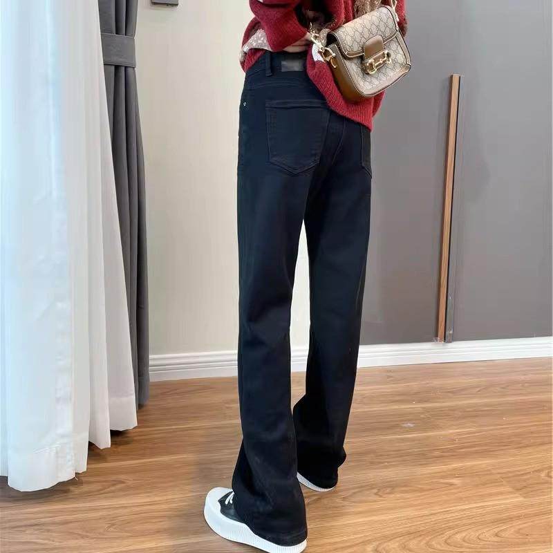 黑色弹力窄版直筒女2025新款大码梨形身材显瘦遮胯长裤,女装/女士精品,大码裤装,淘宝优惠券,粉丝福利购,淘宝优惠卷