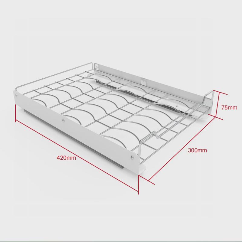 厨房抽拉碗碟收纳架橱柜免打孔碗盘拉篮碗架抽屉式收纳架盘子沥水