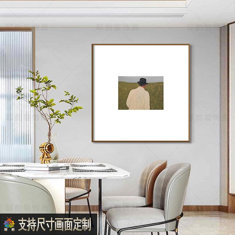 现代小众艺术抽象装饰画民宿酒店床头正方形墙壁画样板间软装挂画图片