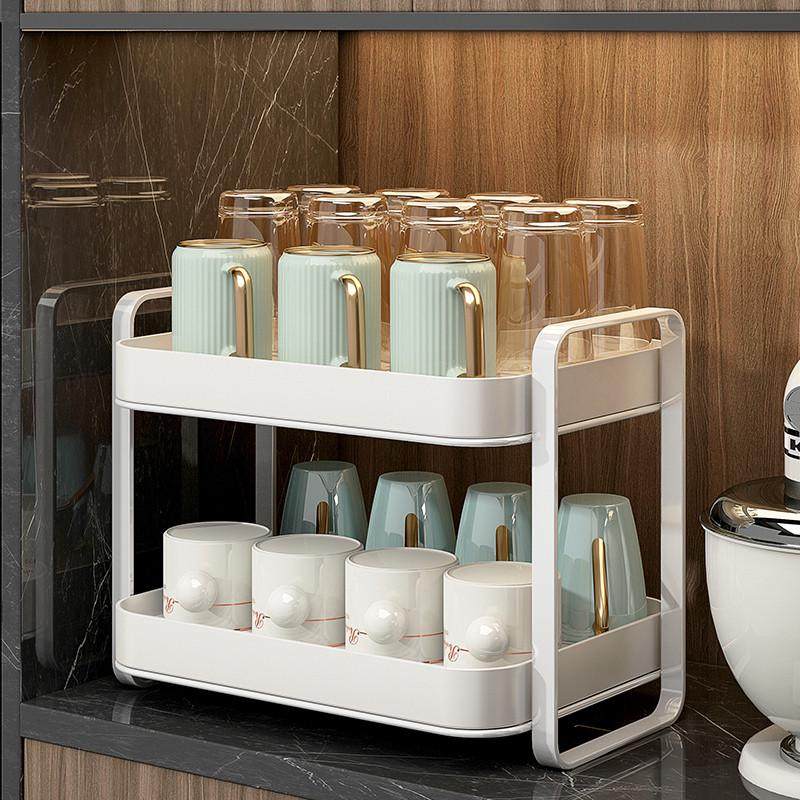 杯子收纳置物架双层茶杯架茶具收纳架沥水托盘家用桌面放水杯杯子,家庭/个人清洁工具,杯架,淘宝优惠券,粉丝福利购,淘宝优惠卷