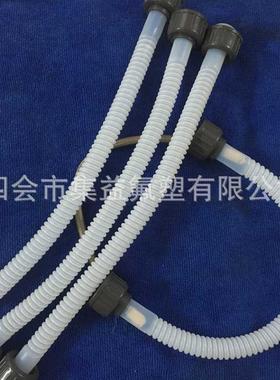 厂家用售pcb直铁氟龙波纹管白色ptfe工业软管化工管由壬法兰连接