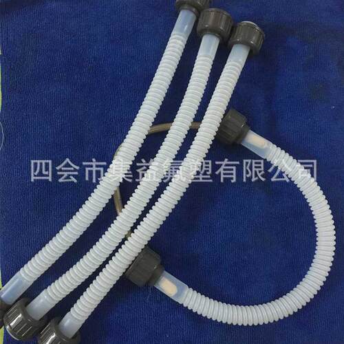 厂家直售PCB用铁氟龙波纹管白色PTFE工业软管化工管由壬法兰连接