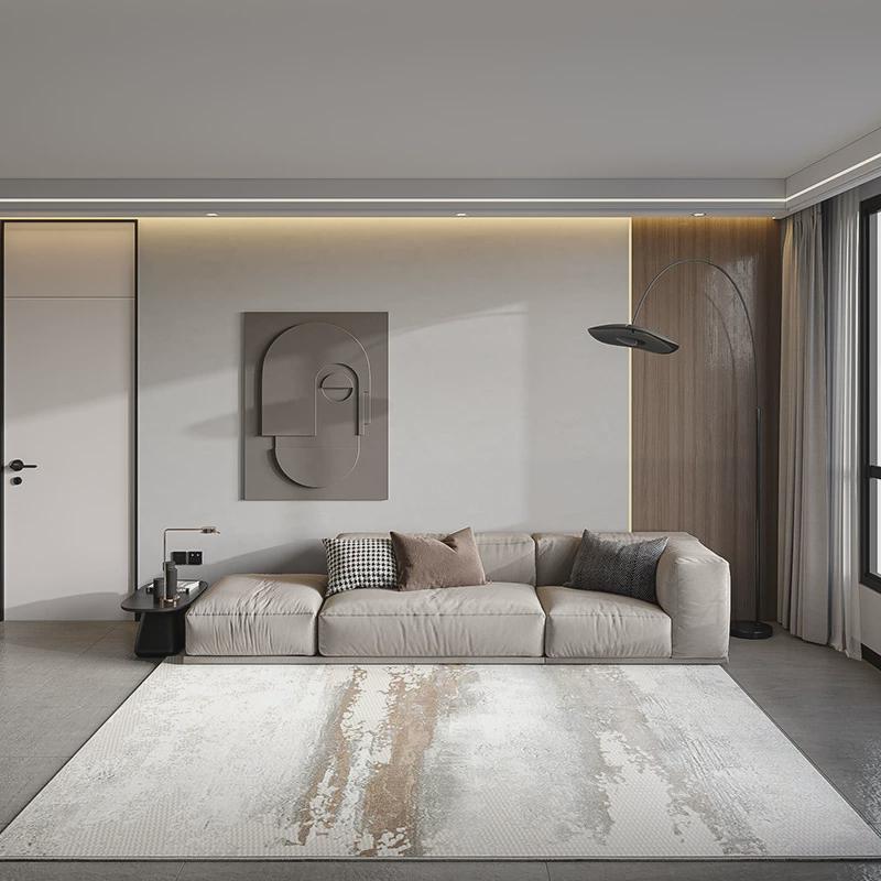 宇秀客厅地毯美式轻奢立体北欧风抽象茶几床前毯卧室耐脏地垫满铺