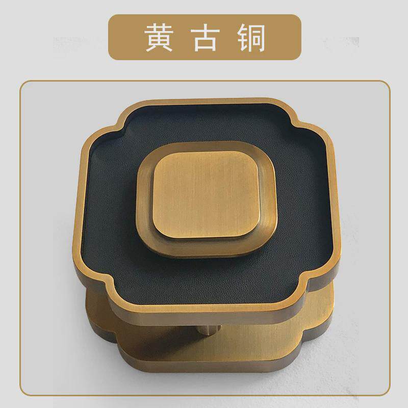 定做高端新中式轻奢推拉门大门把手皮质铝合金玻璃门铝大拉手厂家