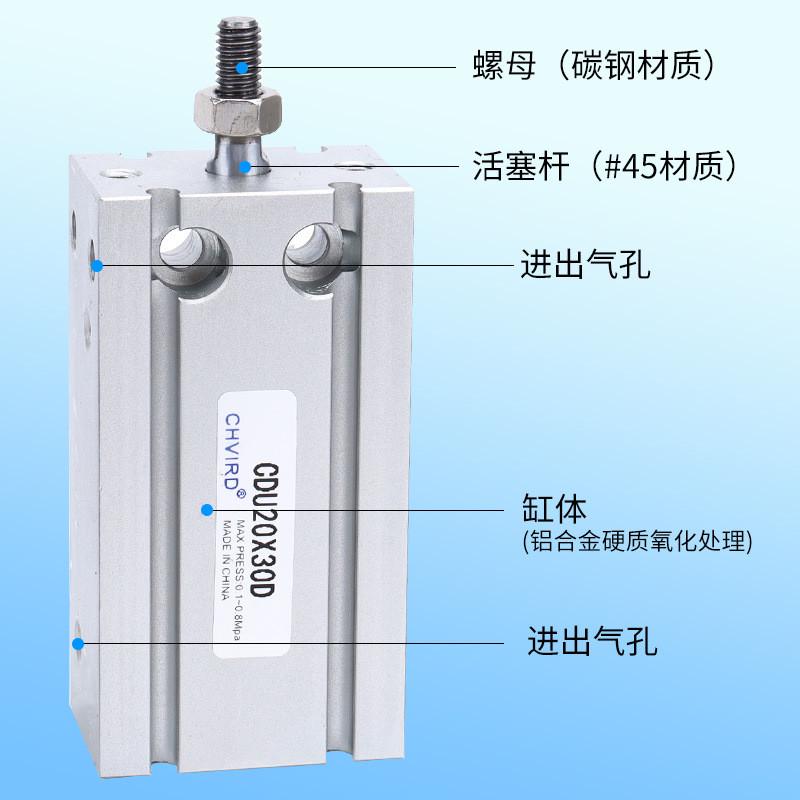 md安装自由气缸cdu6/10/16/20/25/32-5/10/15/20/25x30x40x50*75s