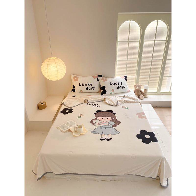 天雪棉凉可爱男孩女孩夏天被子夏被触卡通感宝宝肌肤触感