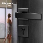 静音不锈钢锁体高档室内卧室门锁美式 酒店木门锁纯铜锁芯房门把手