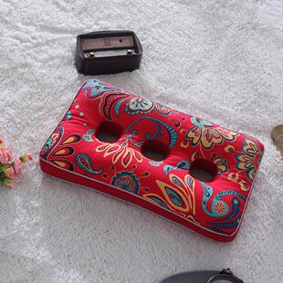 老粗布枕三孔耳枕老人护耳枕头纯荞麦壳枕芯成人全荞麦皮枕