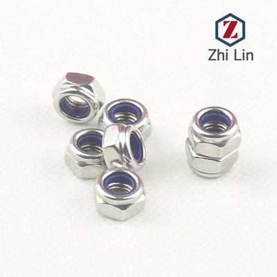 不锈钢201尼龙防松螺母DIN985尼龙自锁六角螺帽尼龙锁紧螺母