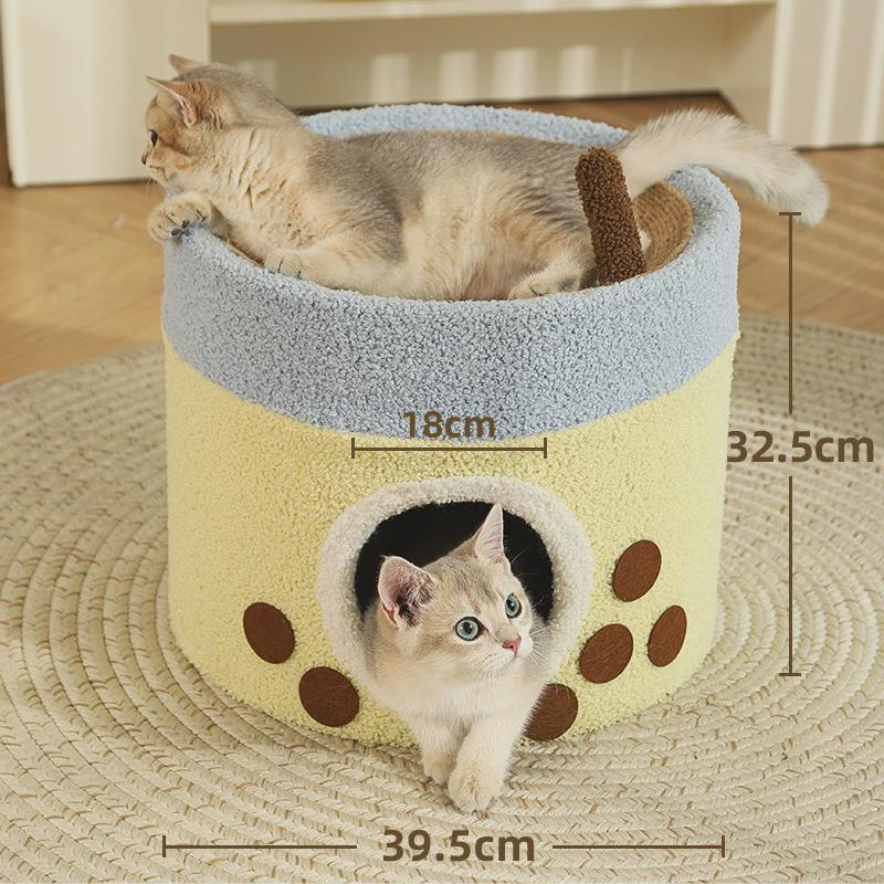 猫窝冬季保暖猫猫猫咪幼猫睡觉用剑麻封闭式安全屋双层床四季通用