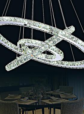 艺术灯时尚水晶吊灯圆形灯具餐厅灯卧室简约现代led灯饰厂家