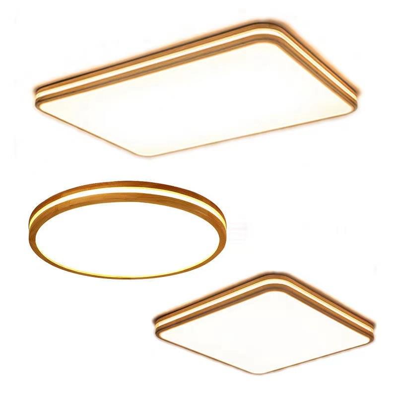 客厅灯长方形北欧家用led吸顶灯现代简约餐厅卧室灯实木日式灯具