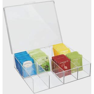 透明带盖茶叶包多格收纳盒亚克力咖啡糖包有机玻璃收纳架