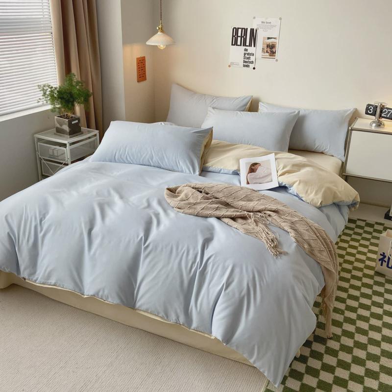 学生宿舍床上床品三件套单人床单ins水洗棉四件套儿童被套开学季