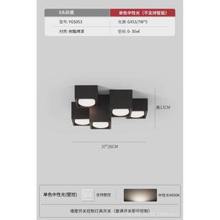 无主灯客厅照明大厅吸顶灯极简客厅灯2022新款流行明装筒灯斗胆灯