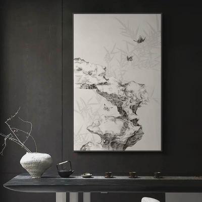 别让世俗埋没了艺术的浪漫，新中式太湖石玄关茶室客厅书房装饰画