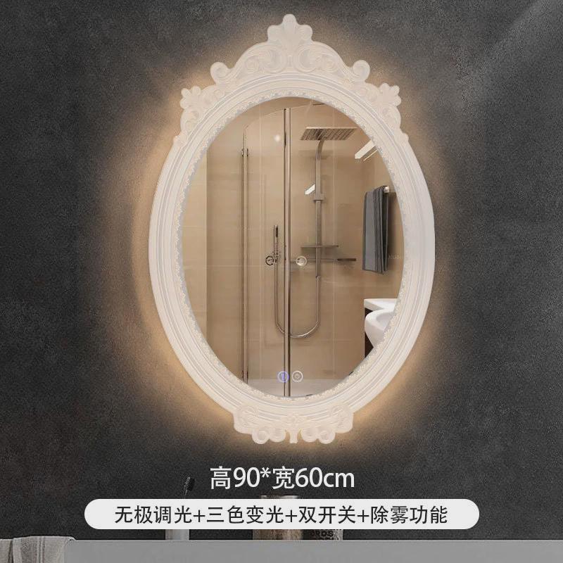 极简秒发化妆镜智能镜法式insled镜子触摸除雾浴室镜无极调光圆镜