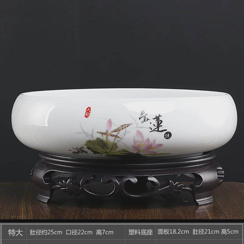 哥窑碗莲水仙专用水培花盆陶瓷大口径桌面阳台一叶莲水养植物容器