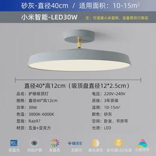 北欧简约现代家用客厅厨房ins风主卧室书房斜顶房间led圆形吸顶灯