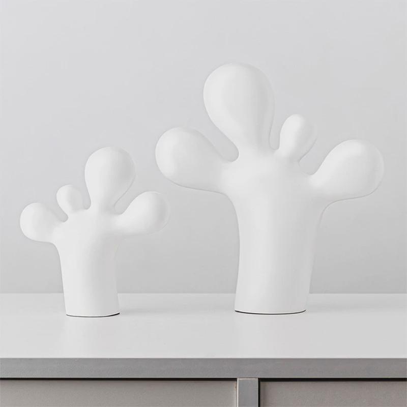 简约现代沉思男孩脚丫摆件北欧软装样板间托腮思考人物雕塑配饰品