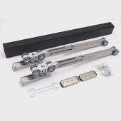 缓冲双向阻尼承重120公斤吊轮吊轨双杆双向静音制动整套滑轮轨道