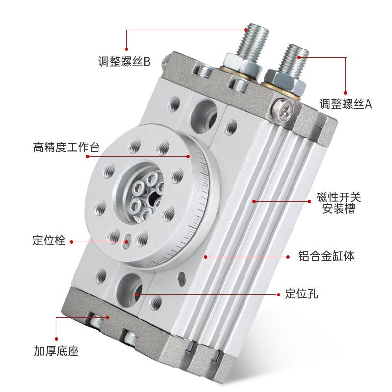 热销小型摆台180度旋转气缸msqb/msqb1a/2a/3a/7a90度气缸回转可