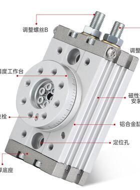 热销小型摆台180度旋转回转msqb/msqb1a/2a/3a/7a90度可调气缸气