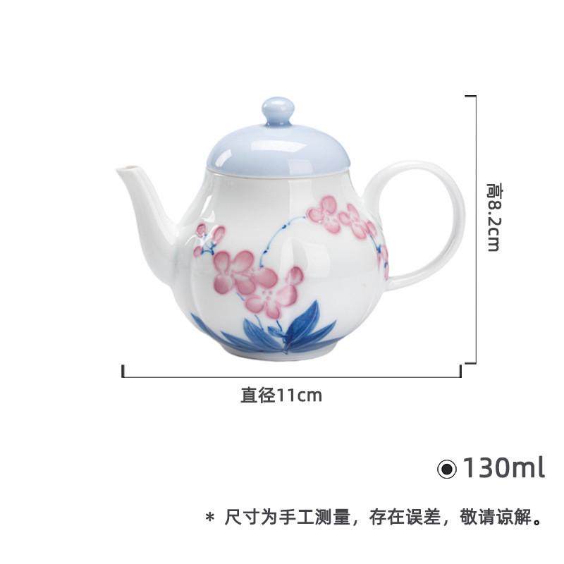 青己手绘铃兰花有田烧执壶茶壶功夫茶具家用球孔过滤手陶瓷小朵壶