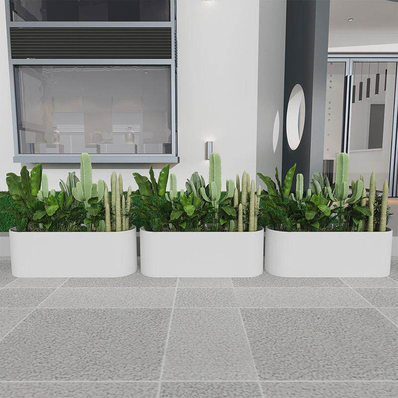 铁艺户外花箱组合商业广场隔断花盆庭院外摆花槽售楼部长方形花坛