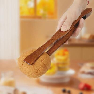 夹菜木头夹子大号厨房木质面包食品夹水果烧烤牛排烤肉木夹子韩国