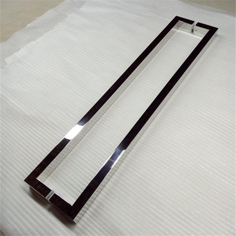 不锈钢方管大门把手现代简约大厅玻璃门把手铝合金门拉手黑色金色
