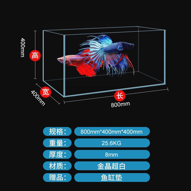 金晶超白玻璃鱼缸晶金鱼缸客厅家用水草缸长方形桌面生态造景白可