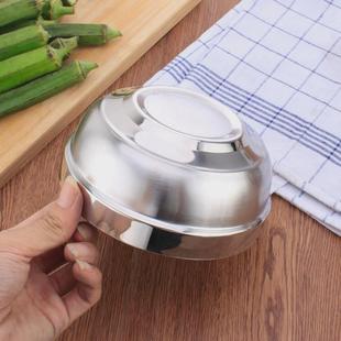 荣园双层不锈钢白金碗家用中空隔热碗防烫防摔碗拉面碗食堂打 推荐