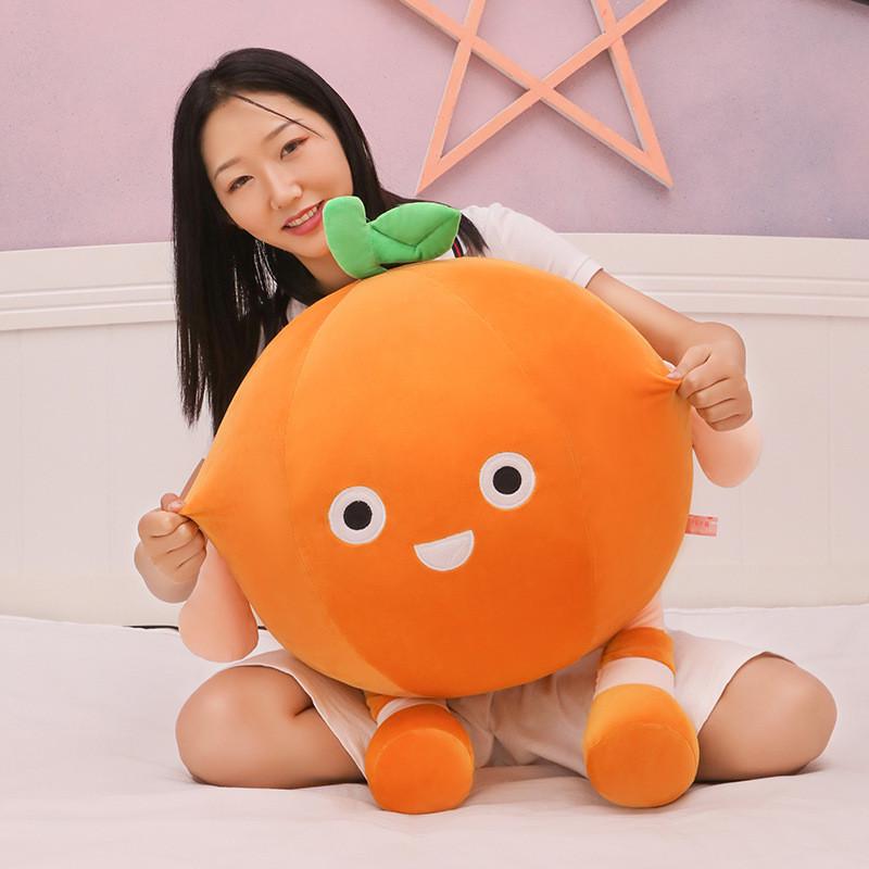厂家批发仿真橙子毛绒玩具创意水果抱枕软体搞怪礼物橘子家具抱枕