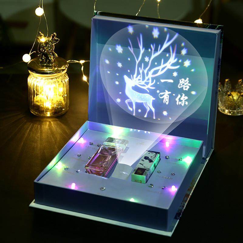 520情人节礼物送女生银一周耳钉套装礼盒投影生日礼物女实用创意