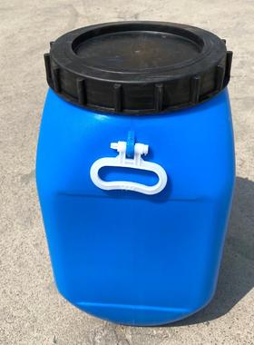 30l塑料方桶蓝色批发pe方形30kg堆码桶带圆盖油水废液化工桶现货
