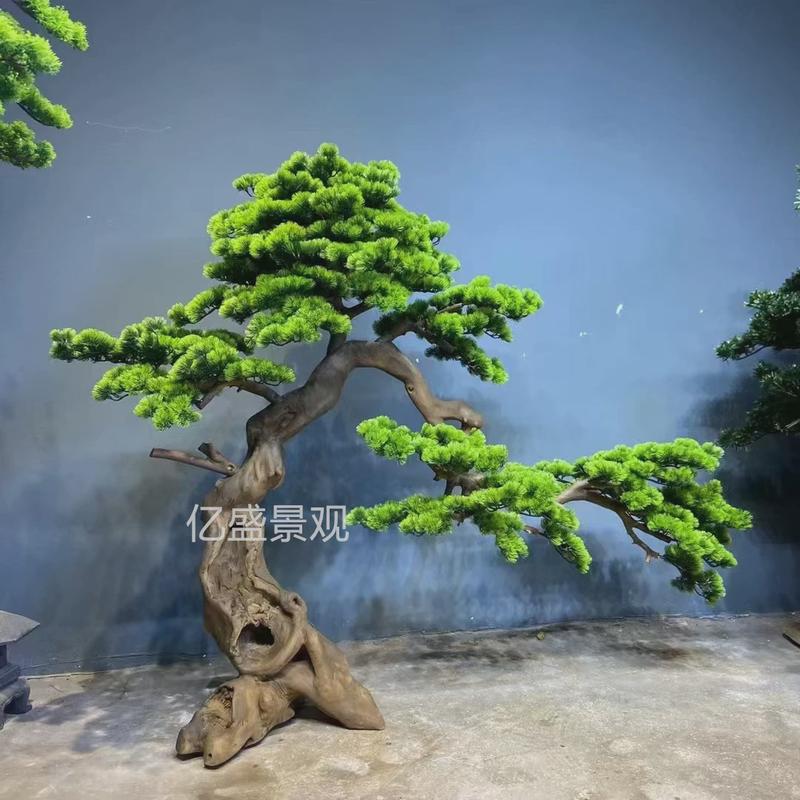 人造户外假树室内迎客松玻璃钢罗汉松造景酒店装饰仿生仿真松树