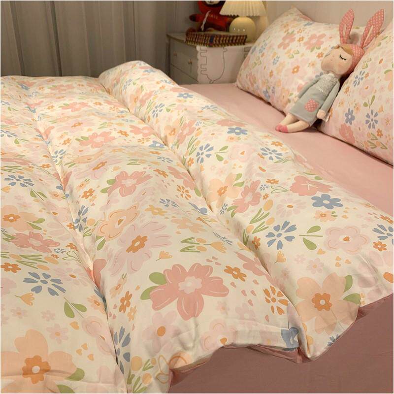 韩式少女粉色田园可爱小清新碎花全棉四件套纯棉学生宿舍床上用品,床上用品,床品套件/四件套/多件套,淘宝优惠券,粉丝福利购,淘宝优惠卷