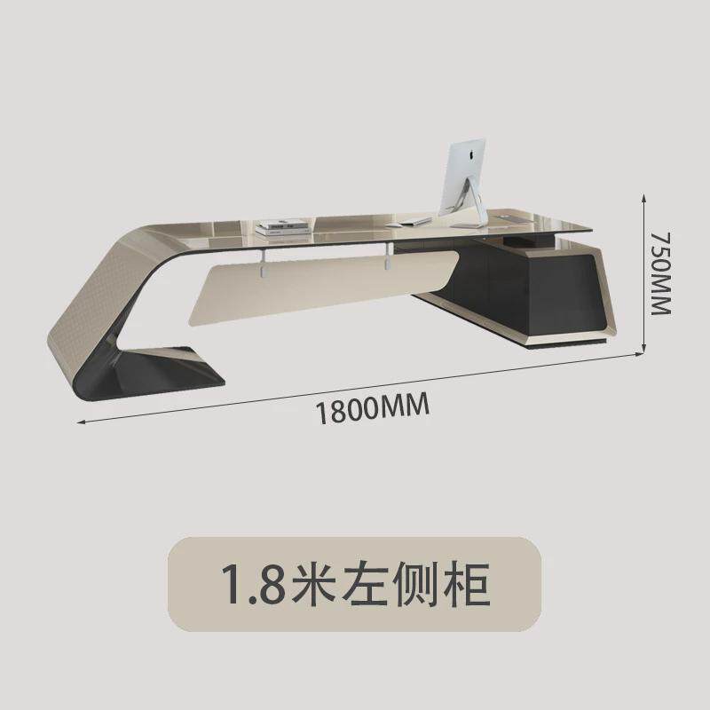 烤漆老板桌办公创意办公桌简约现代经理桌总裁轻奢大班台桌椅组合