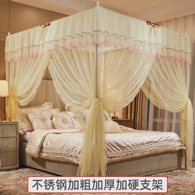 2eie蚊帐家用方便拆洗防尘宫廷落地顶支架加密加厚1.8米床三开门