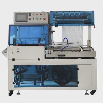 新元全自动垂直边封塑封机收缩膜封礼品彩盒切全自动热收缩包装机