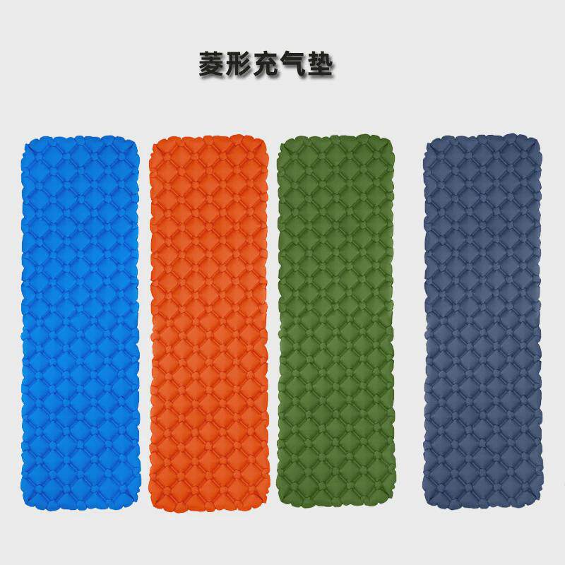 户外露营菱形拼接自动充气垫野营地席睡垫防潮垫单人可tpu充气垫