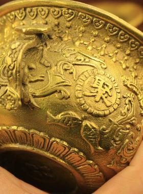 铜聚宝盆铜器香炉店铺客厅玄关摆件家居饰品开业礼品