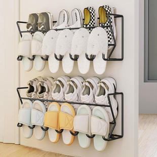 门上悬挂打孔简易贴墙上的托鞋挂钩免挂在壁挂式鞋架后壁鞋柜收纳
