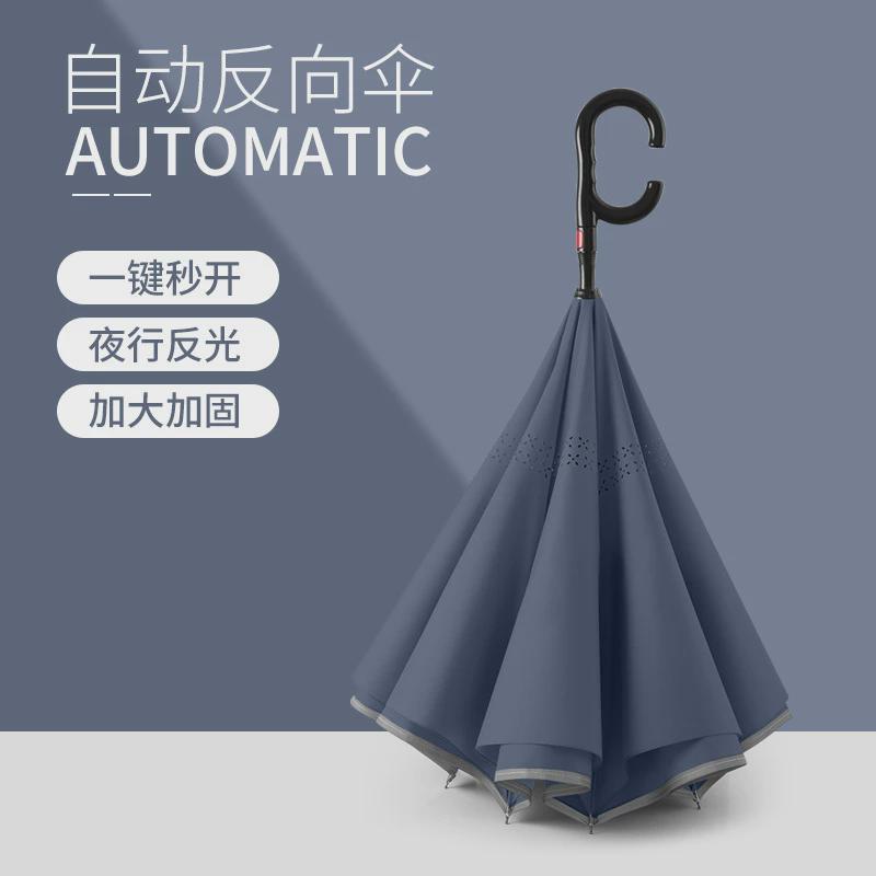 德国自动反向伞16骨雨伞长柄大号加固加厚结实抗风暴车载双人男士