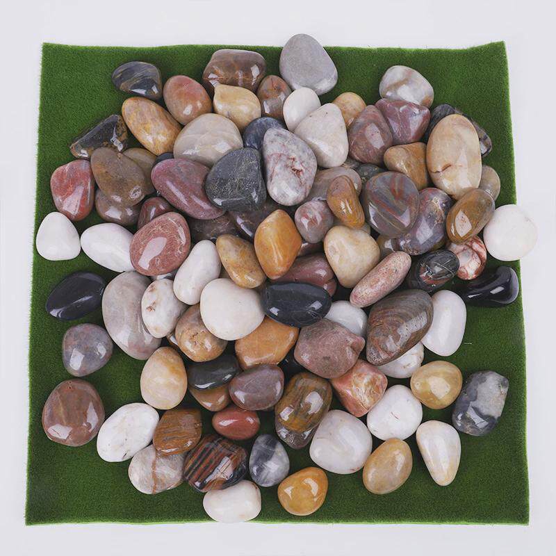 工程抛光鹅卵石五彩铺路园林景观彩色雨花石鱼缸造景庭院石头