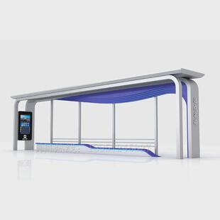 智慧公交站台智能候车亭多功能巴士站不锈钢候车亭源头厂家