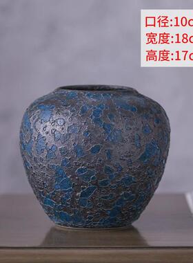 手工做旧陶罐釉花瓶粗陶陶瓷花盆泡泡坛子插花器复古客厅装饰摆件