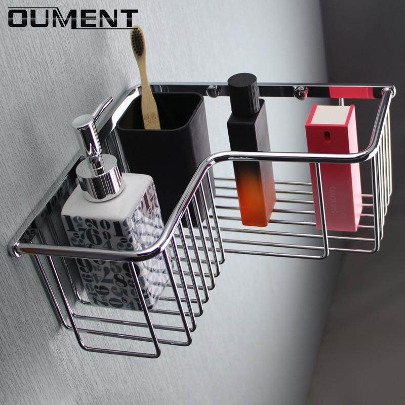 全铜大号浴室置物架 加厚转角架 304不锈钢网篮 卫生间三角篮L型,家装主材,浴室角架,淘宝优惠券,粉丝福利购,淘宝优惠卷