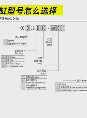 热销韩国ARK睿客标准微型气缸KCJ2B/KCDJ2B10/16/15-30-60-75-100